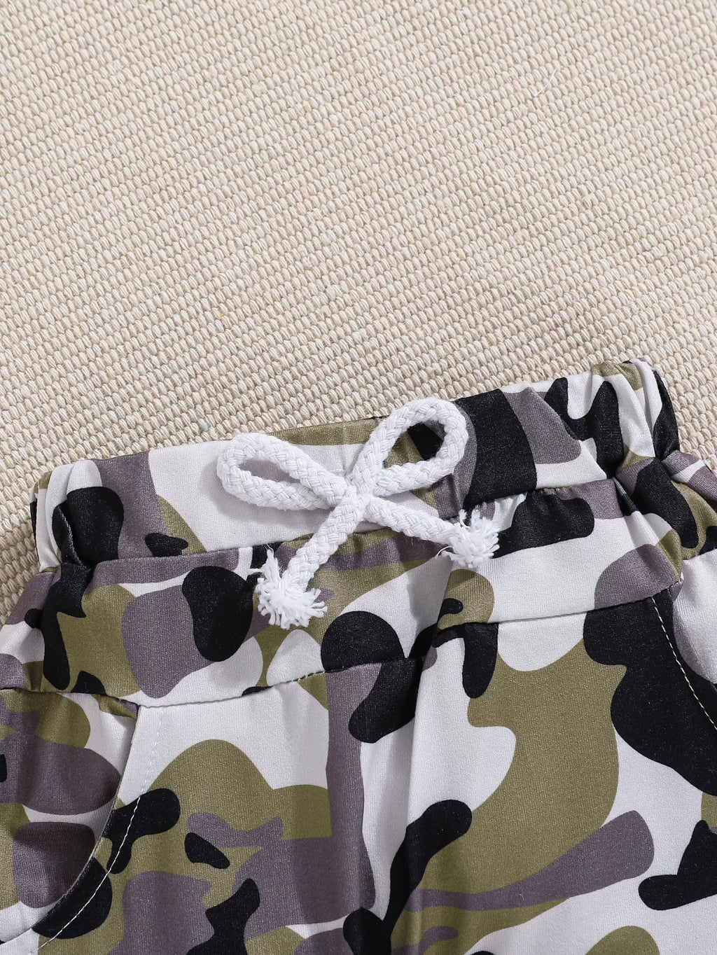 Boys' Summer Set Letter Printed Top Camouflage Short Sleeve Two Piece Set 0-3 Year Old Toddler Children's Sports and Leisure Set
