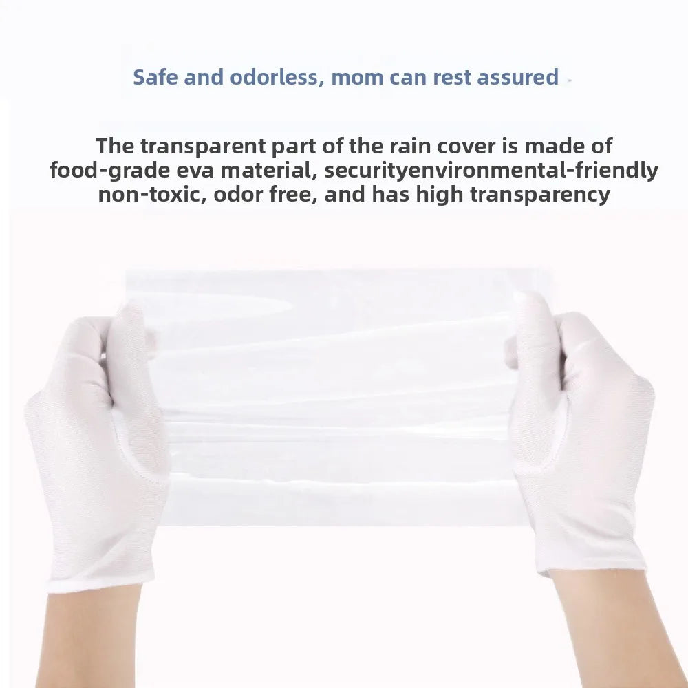 Transparent Baby Umbrella Stroller Rainproof Cover Waterproof Travel Pocket Stroller Rain Cover Nobstructed View