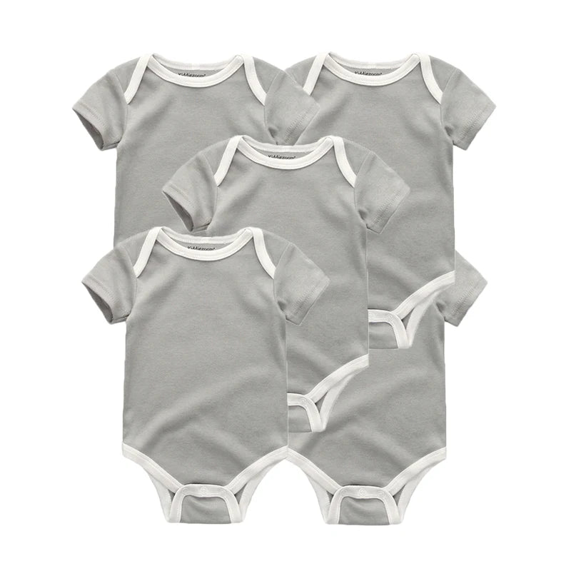 Carter's 5-Piece Solid Color Unisex Baby Bodysuits Short Sleeve Onesies 0-12M Soft Cotton