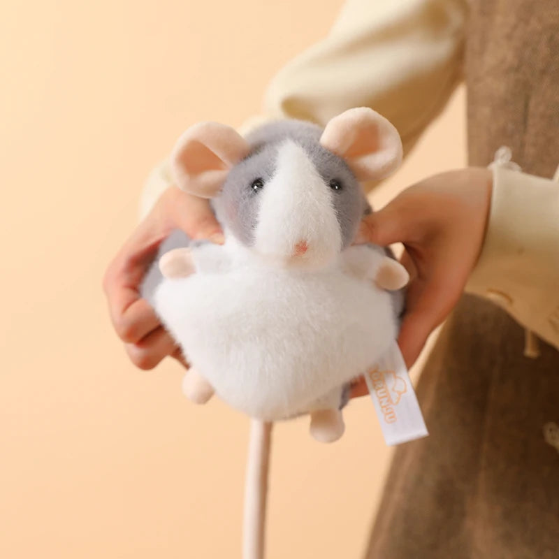 Ncie 1pc 15/21cm Cute Flower Branch Mouse Plush Pendant Kawaii Mouse Backpack Decro Stufffed Animal Happy Birthday Gifts