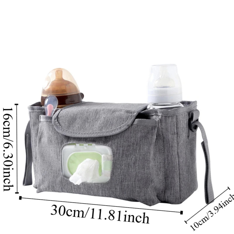 Multifunctional Baby Stroller Bag Large Capacity Waterproof Wet Wipe Hanging Bag Baby Care with Multiple Pockets