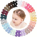40Pcs 1.57inch Girls' Solid Bow Hair Clips Cute Mini Grosgrain Ribbon Bowont Hairpins Barrette for Kids Hair Accessories