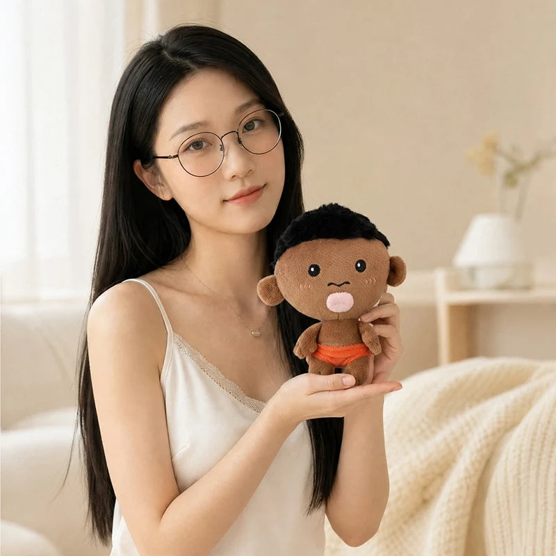 Net Red Black Pendant Keychain 15cm Natasha Black Plush Doll Black Man Decompression Squeeze Ball Plush Doll Boy Girl Gift