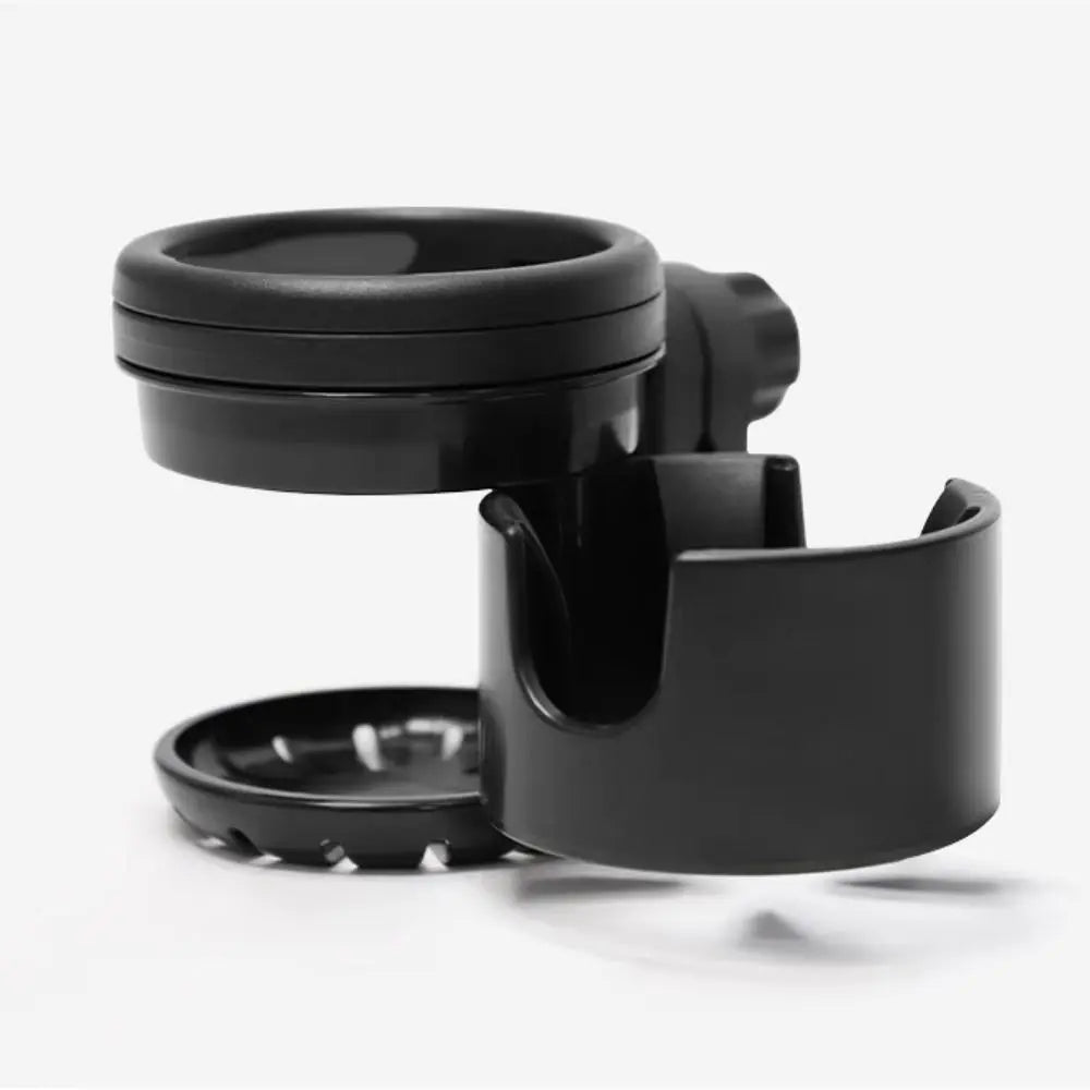 Portable Rotating 2 in 1 Stroller Cup Holder Non-slip Universal Mount Stroller Bottle Rack Black Trolley Drinks Holder Pushchair