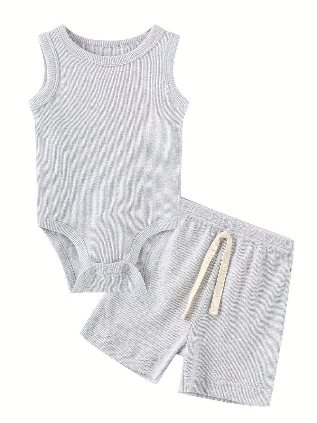 Kiddiezoom Summer Fashion Cartoon Sleeveless Baby Boy Girl Bodysuits+Pants Soft Baby Boy Girl Clothes