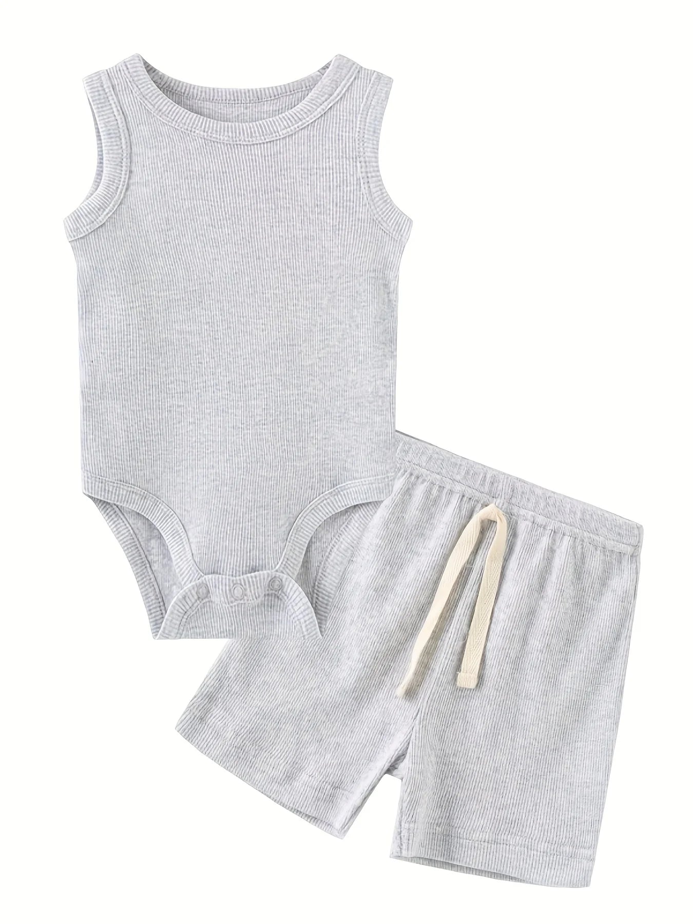 Kiddiezoom Summer Fashion Cartoon Sleeveless Baby Boy Girl Bodysuits+Pants Soft Baby Boy Girl Clothes