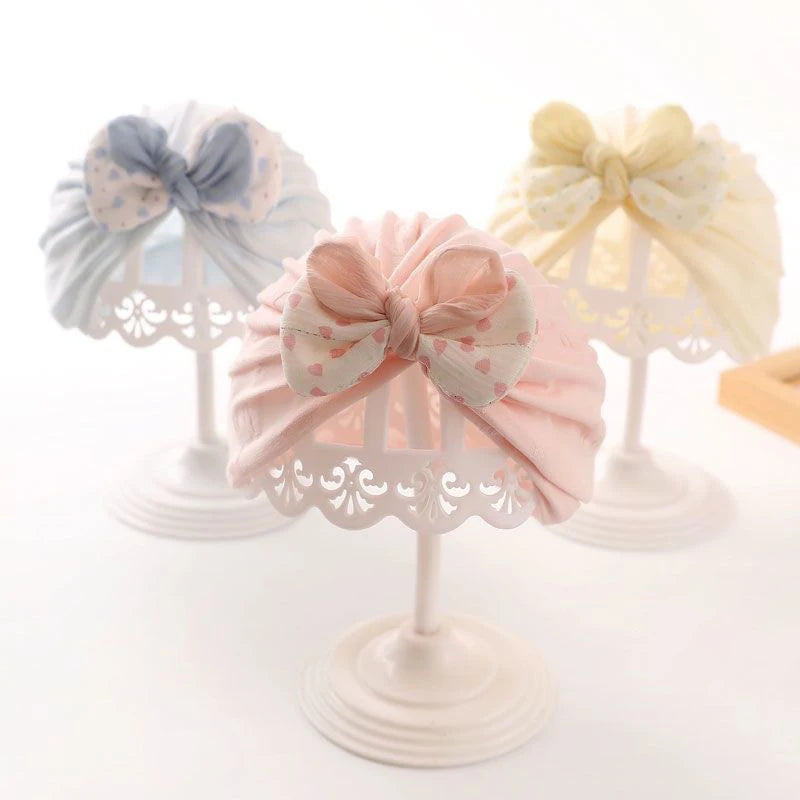 Summer Thin Baby Hats Turban Cute Bow Lace Newborn Boy Girl Indian Caps Infant Baby Headwear Kids Accessories Photography Props