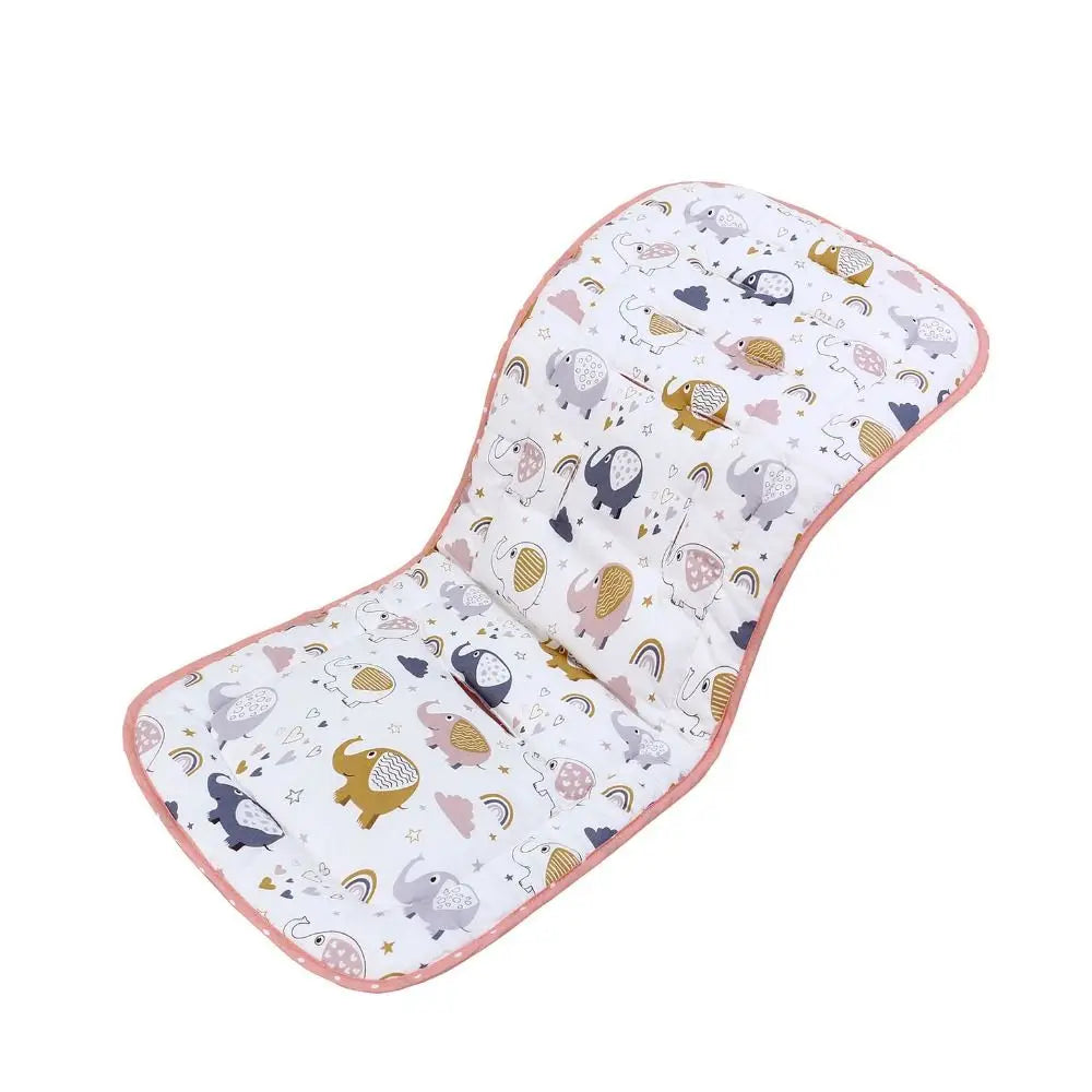Soft Baby Stroller Cushion Cotton Cartoon Printed Baby Pram Seat Mat Breathable Comfortable Baby Seat Cushion High Chair Trolley