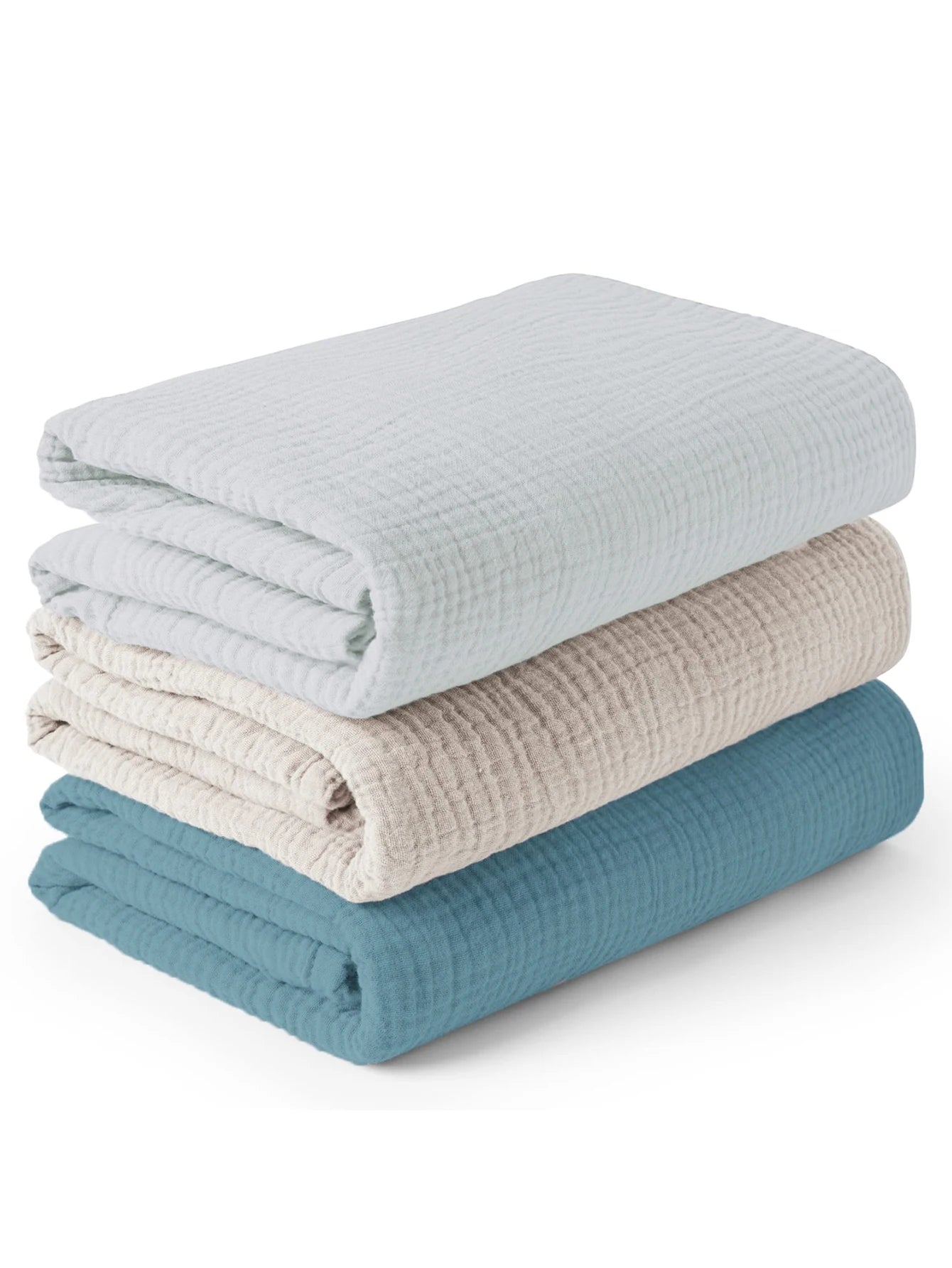 3PCS/set Soft Breathable Newborn Baby Receiving Blanket Muslin cotton Wholesale Swaddle Blankets