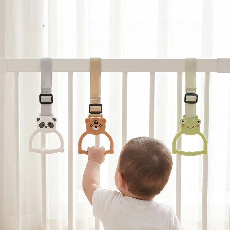 Baby Playpen Pull Up Rings Hand Ring for Baby Walking Assistance Crib Hanging Rings Toddler Stand Up Dangling Pull Up Rings