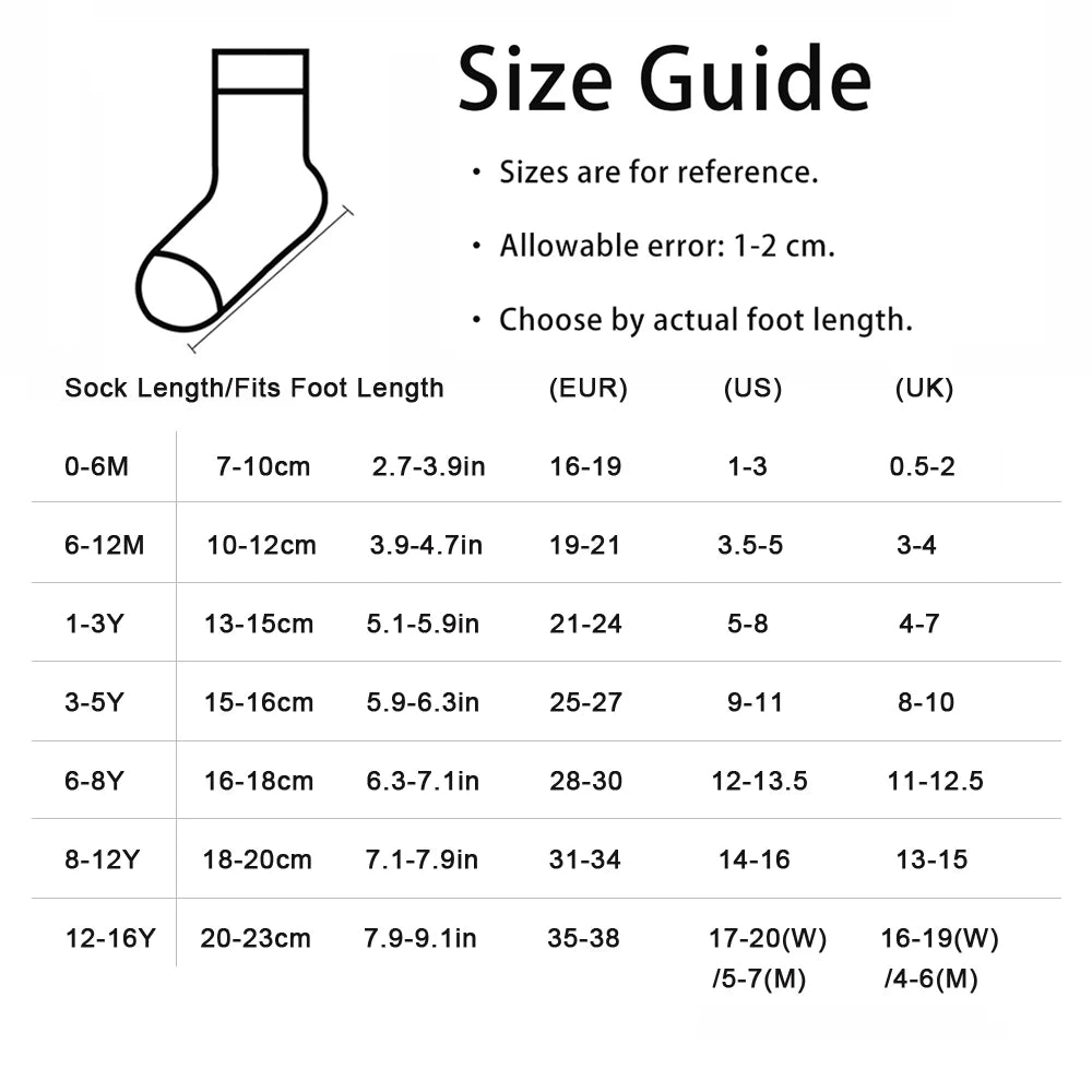 10 Pairs Baby Socks Unisex Boys Girls Socks Cute Cartoon Pattern Four Seasons Kids Socks Comfortable Breathable Festival Gift