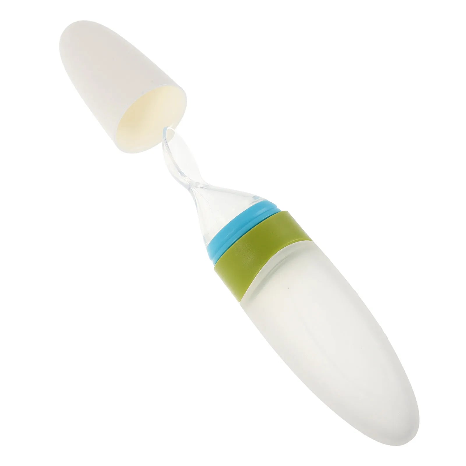 Silicone Baby Food Dispensing Spoon Soft Tip Infant Feeder Squeeze Spoon for Weaning Feeding Oatmeal Cereal Tableware