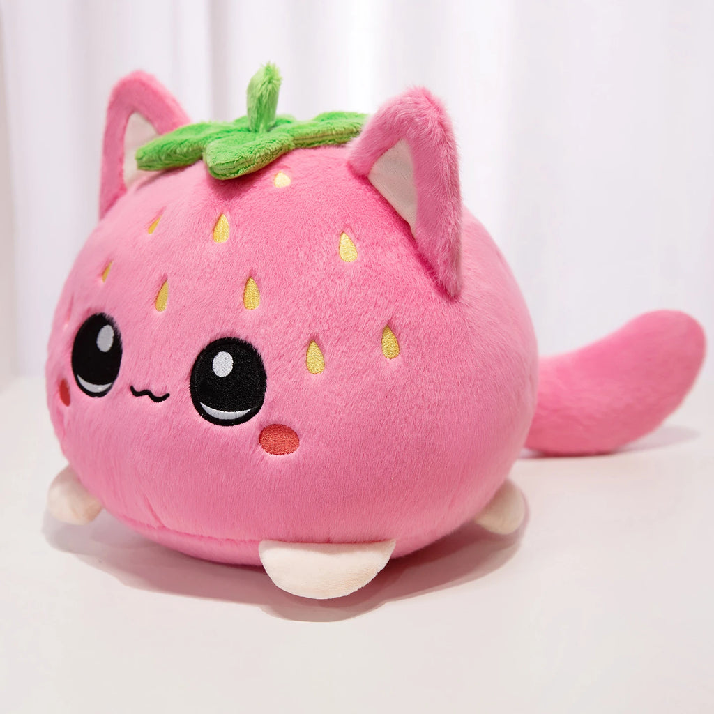 Cute Plush Dolls With Strawberry Cat Stuffed Soft Toys Cushion Sofa Pillow Birthday Gift Room Decor Children's Friends Birthday