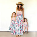 Summer Boho Maxi Dress Women Family Matching Outfits Children's Clothing Girls Dresses Vestido Mother Daughter Dress Baby Romper