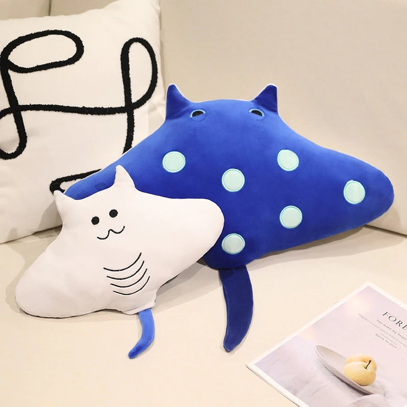 Hot Ray Cat Manta Rays Plush Toy Soft Stuffed Sea Animals Devil Fish Cute Sleeping Companion Cuhsion for Children Birthday Gifts
