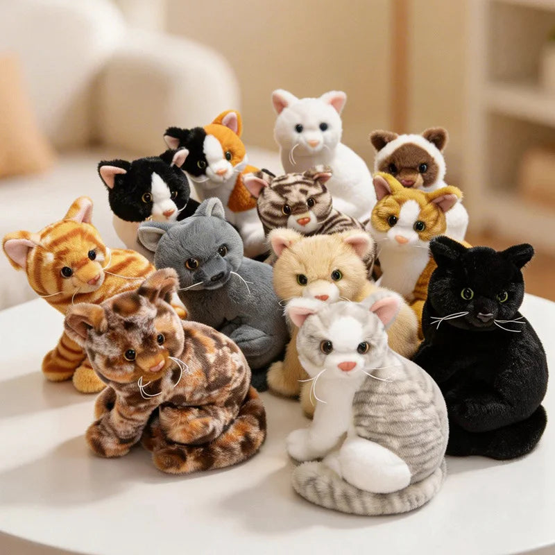 Hot Kawaii Cat Plush Doll Soft Stuffed Animal Simulation Plush Kitten Toys for Children Cartoon Kids Girl Baby Birthday Gift
