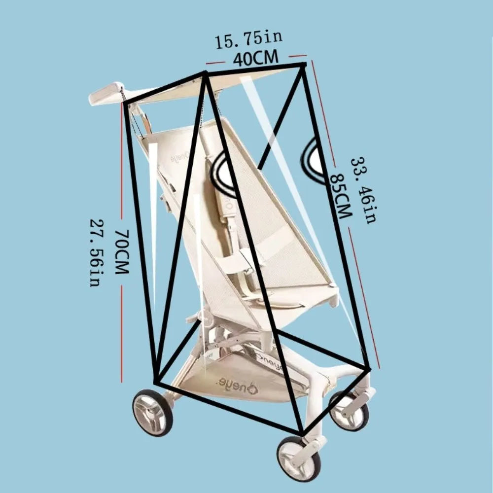 Transparent Baby Umbrella Stroller Rainproof Cover Waterproof Travel Pocket Stroller Rain Cover Nobstructed View