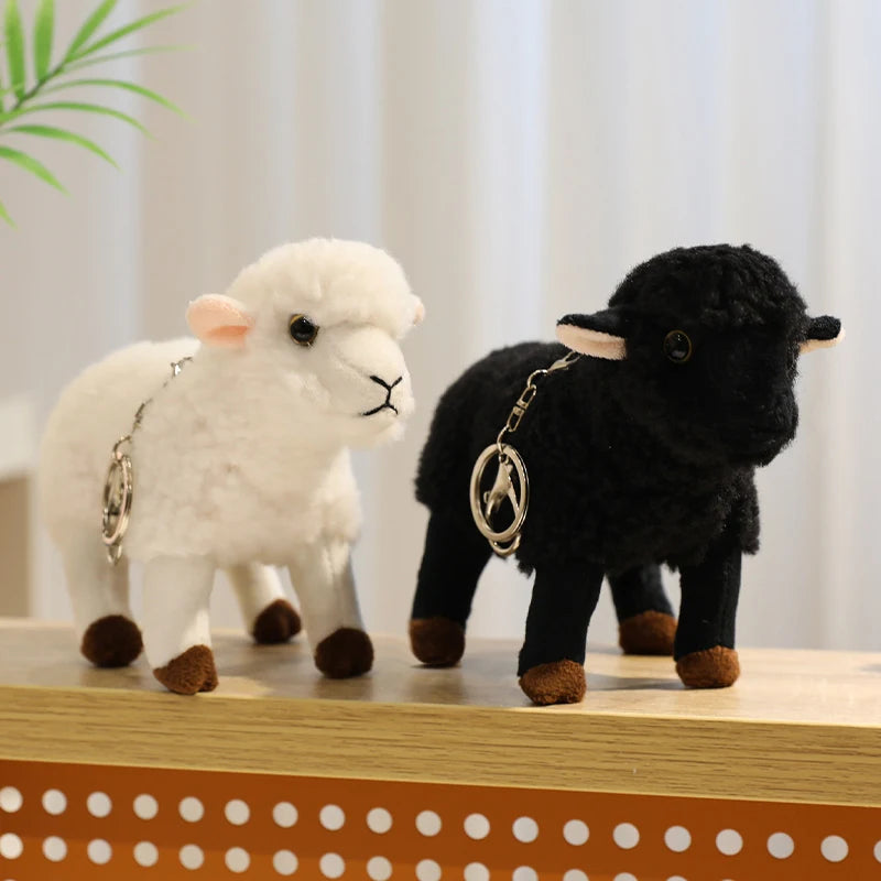 Wholesale Sale Realistic Sheep Plush Toys Soft Stuffed Standing Sheep Doll Pendants Cute Delicate Keychian Pendants Bags Decor