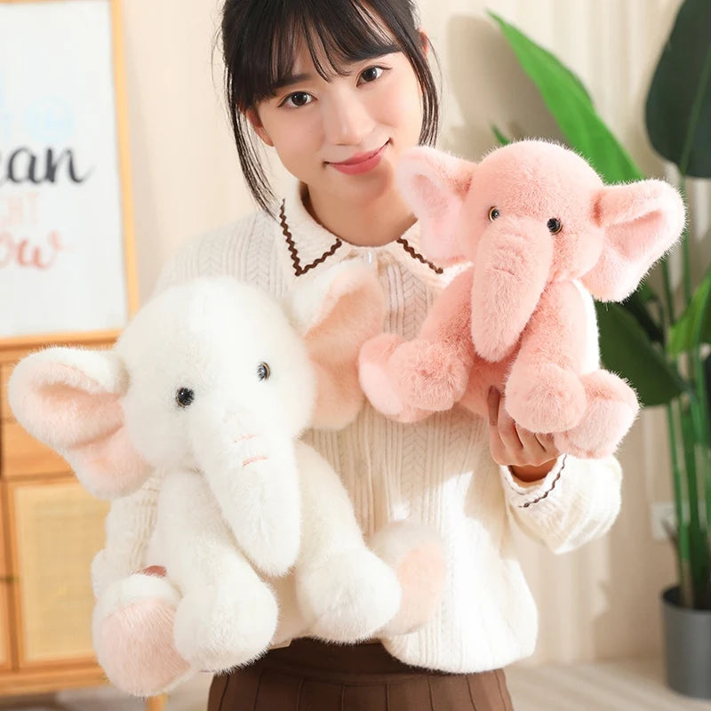 Wholesale 23/35cm Cute Pink Long Nose Elephant Plush Toys Lovely Soft Stuffed Cartoon Animals Dolls For Birthday Christmas Gift