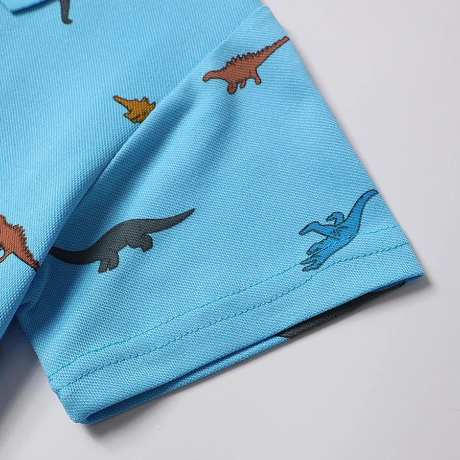1/3 Pack Children's Summer Dinosaur Printed Multicolor POLO Shirt Boys Casual Fashion Prince T-shirt Joker Comfortable Lapel T