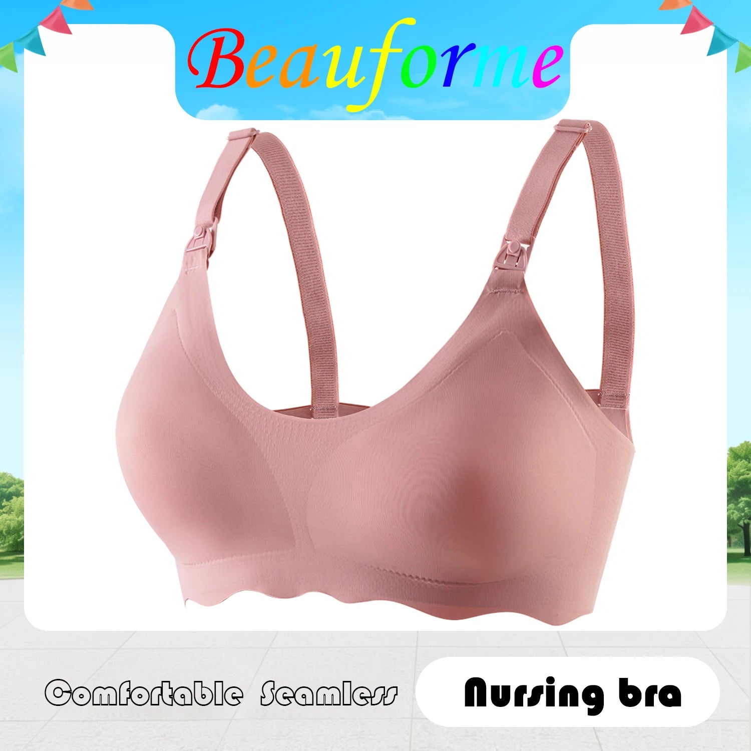 New Women Traceless Women's Comfortable and Breathable Ultra Thin Breastfeeding Bra Detachable Breastfeeding Bra
