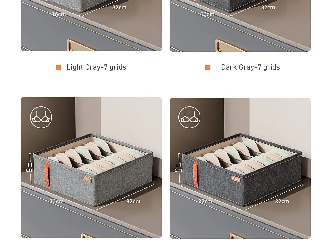 Oxford Cloth Underwear Storage Box 20/7/6 Grids Socks Panties Drawer Organizer Multi-function Home Wardrobe Assortment Boxes