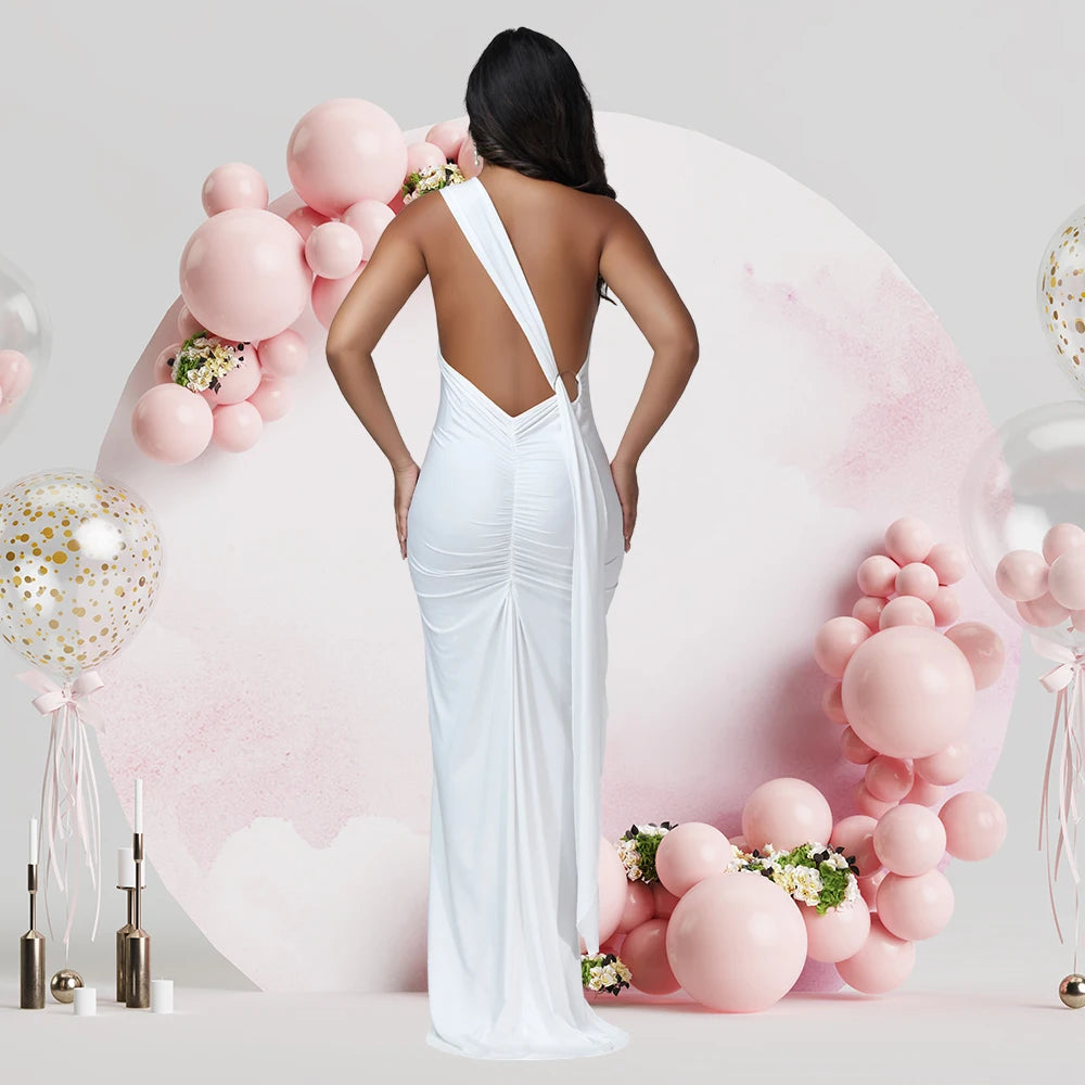 Maternity Backless Sexy Bodycon Sleeveless Long Dress Formal Pregnant Women Gown for Photoshoot Baby Shower