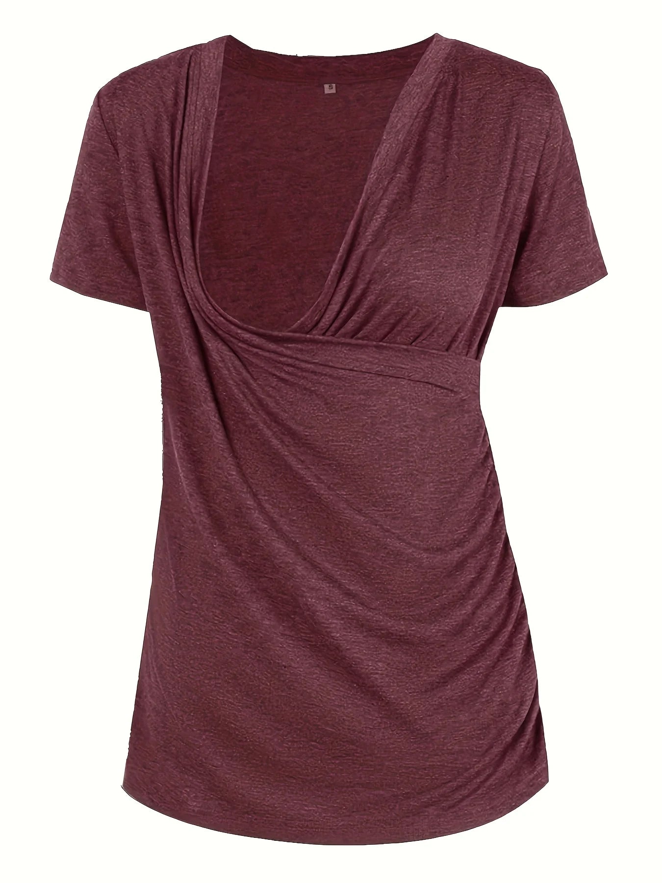 Pregnant Women's Cotton T-Shirt Comfortable Breathable Maternity Basic Short Sleeve round Neck Tee for Mom-to-be