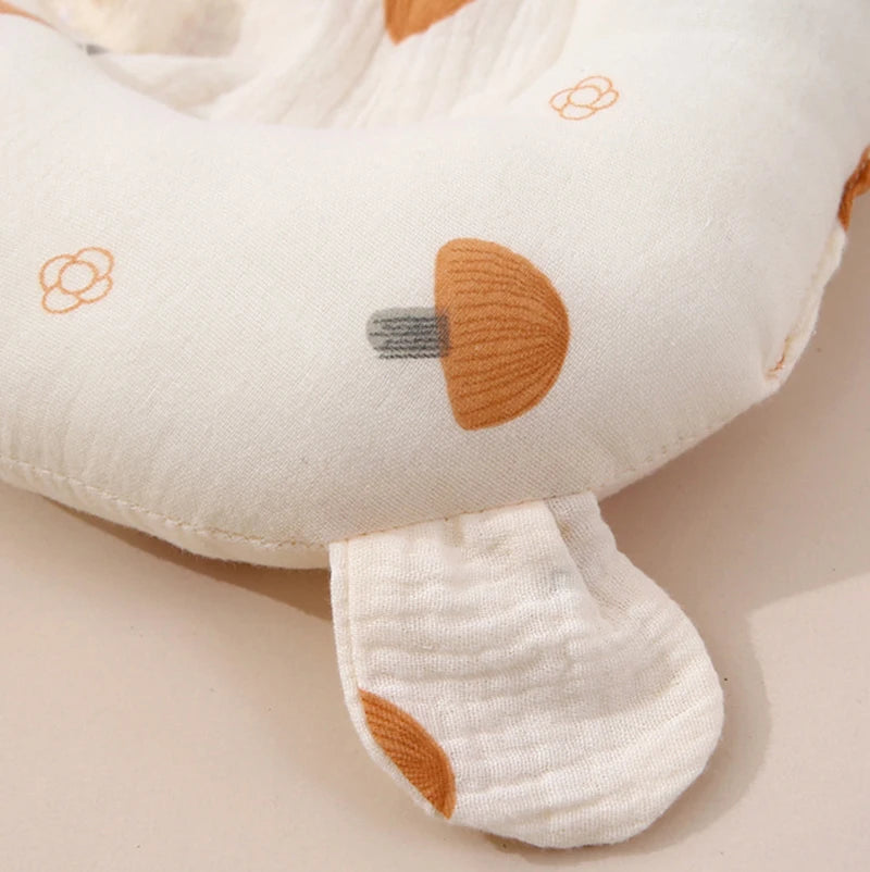 Baby Pillow Newborn Soft Breathable Pillows Cartoon Print Cute Bear Small Ear for Infant 0-24Months Pillow