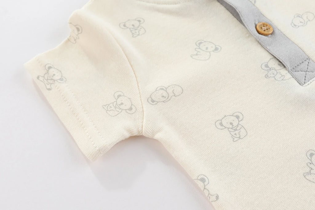 3/5 Pieces Cartoon Baby Boy Bodysuits Soft Cotton Newborn Girl Jumpsuits Short Sleeve Infant Outfits