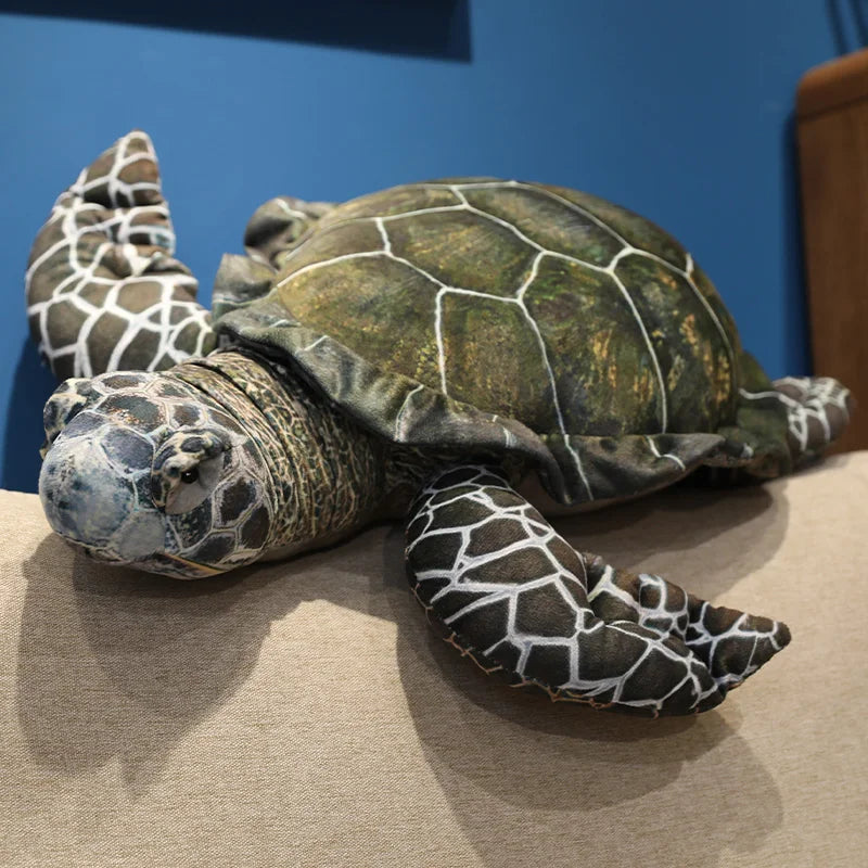 Simulation Sea Turtle Plush Toy Kawaii Soft Stuffed Tortoise Animal Home Decor & Birthday Gift for All Ages
