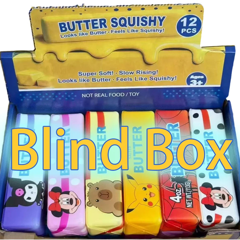 Blind Box 12PCS Butter Stick Squishy Toy Slow Rising Toy Butter Bar Brick Squishy Fidget Toy Anti Stress Release Hand Relax Gift