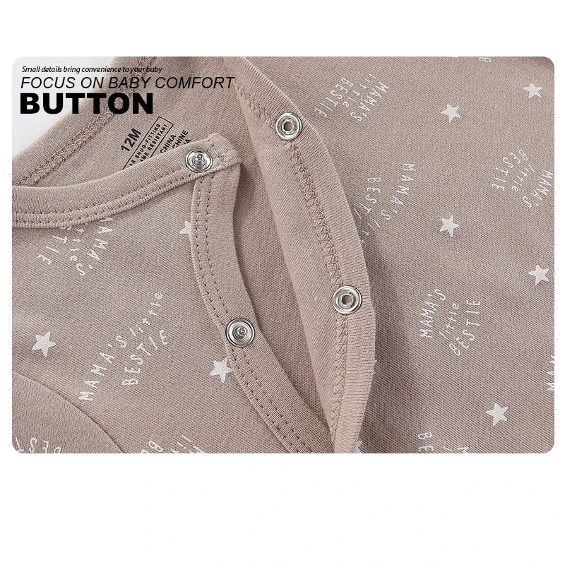Kiddiezoom 3 Pcs/Lot Autumn Winter Fashion Unisex Long Sleeve Casual Soft Comfort Baby Boy Girl Romper Newborn Shower Gifts