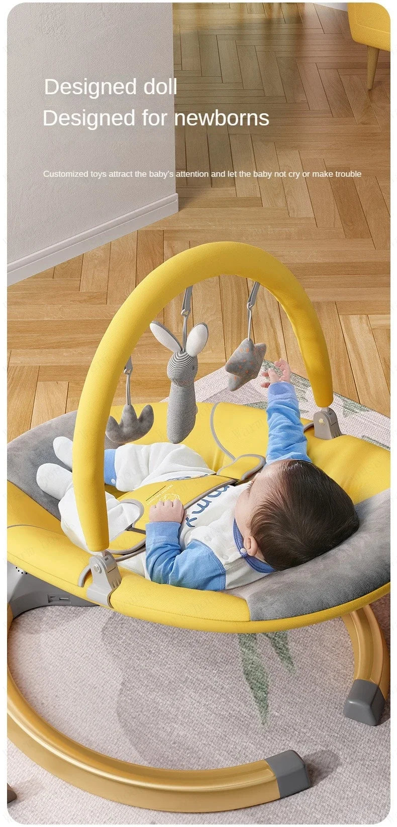 Electric Automatic Baby Rocking Cradle - Modern Newborn Sleep Aid Swing