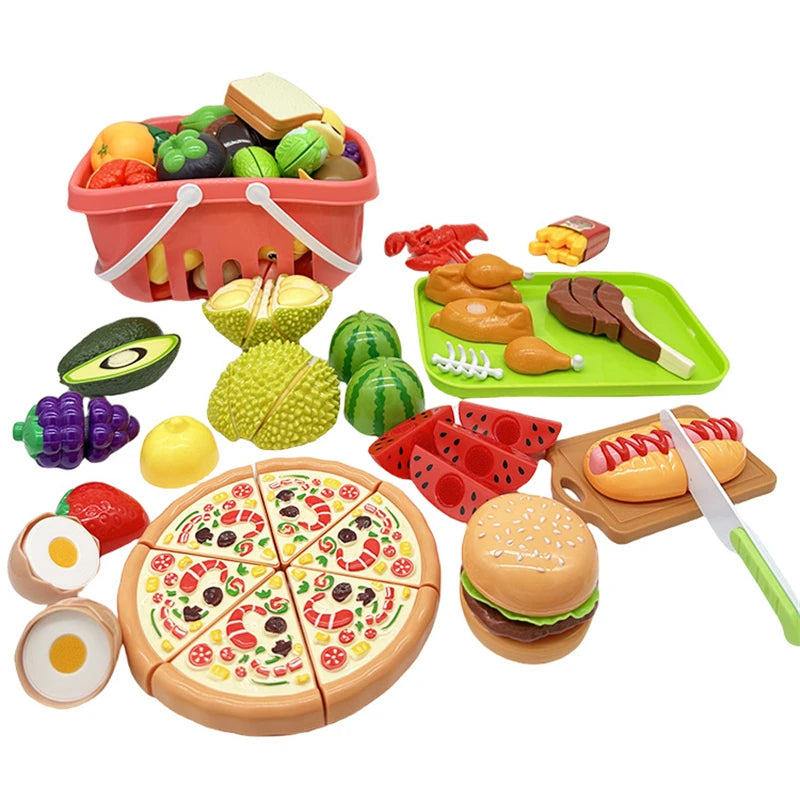 Montessori Paste Chechele Gift Box Simulation Durian Fruit Grapefruit Cherry Educational Toy  House Decompress Educational Toy