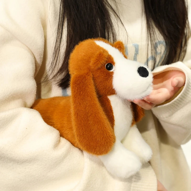 35cm Adorable Dachshund Plush Toy Soft Lifelike Standing Cartoon Dog Funny Room/Desktop Decor Kid Gift