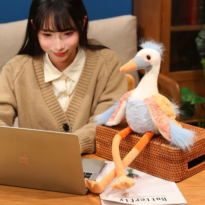 Wholesale Fantastic Crowned Crane Doll Stuffed Plush Balearica Big Bird Cartoon Long Legs Animal Toy Colorful Plushie Gift