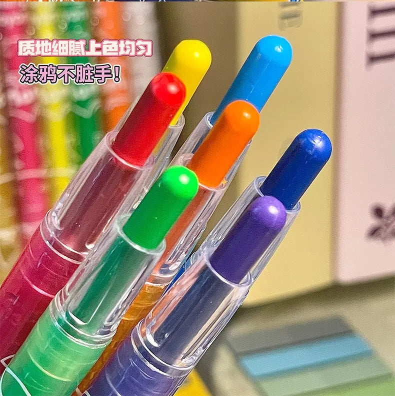 36/12 Pcs Rotate Color Crayola Set Washable Crayons for Kids Bulk Crayons for Arts & Crafts Back To School Art Supplies Crayons