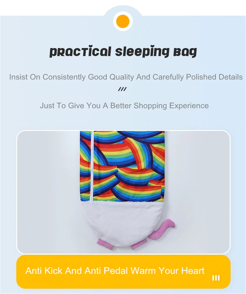 Kids Cartoon Sleepsacks Children's Sleeping Bag With Pillow Plush Doll Pillow Boys Girls Baby Animal Sleep Sack For Birthday