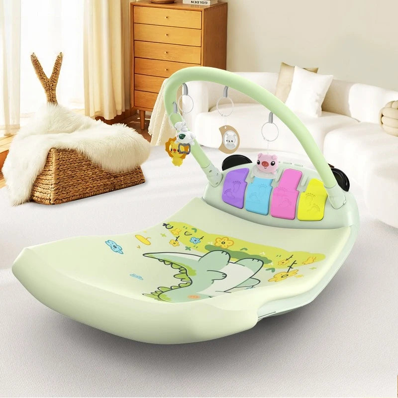0-12 Months Baby Activity Gym: Music Play Mat with Piano Crawling Blanket & Pedal Game Pad for Newborn Fitness & Early Education