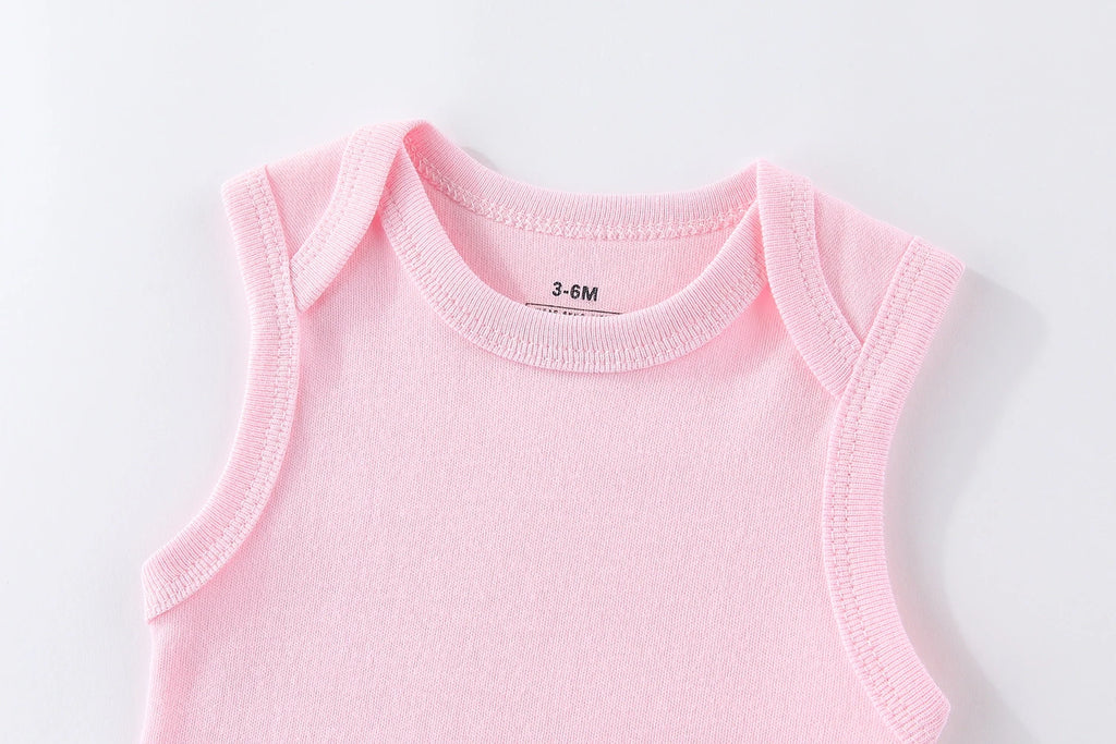 1/3 Pieces Solid Color Sleeveless baby Unisex bodysuits Cotton Newborn Boy Girl Onesies  Summer Infant Clothes