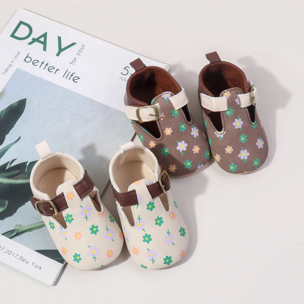 2025 Hot Selling Sping And Autumn Baby Girl's Pre-walking Casual Beautiful Toddler Shoes For 0-18M With Flower And TPR Sole
