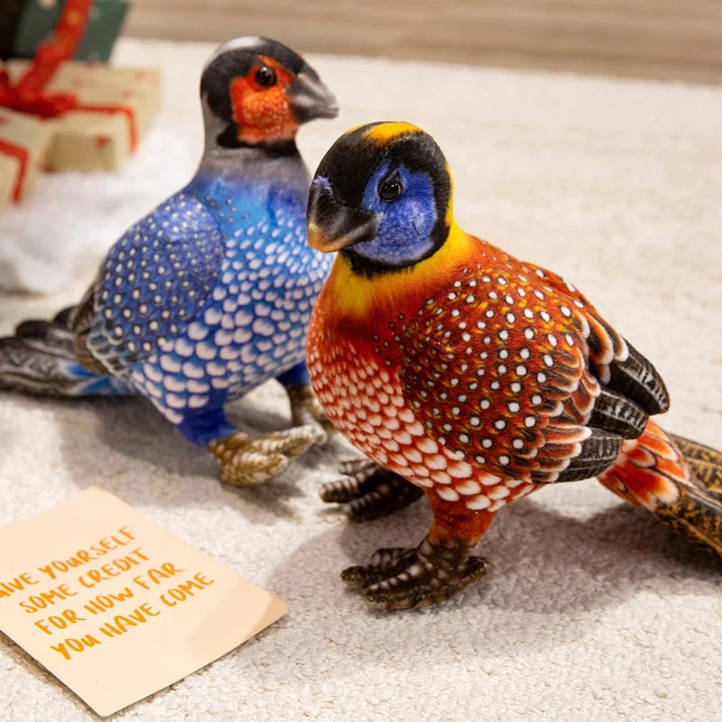 New Pretty Printing Simulation Guinea Fowl Plush Toys Cotton Stuffed Colorful Bird Doll Funny Desktop Pet Room Decor Nice Gift