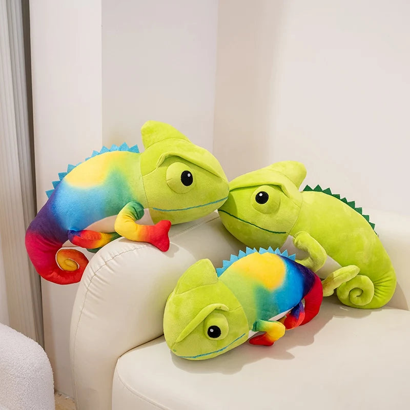 Hot 2026 New Cute Chameleon Plush Toys Stuffed Chubby Cartoon Crawling Lizard Doll Warm Soft Home Throw Pillow Funny Kids Gift