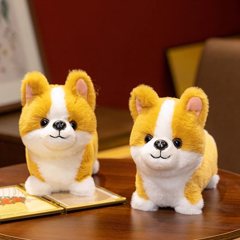 Hot Lifelike Corgi Dog Plush Toy Stuffed Animal Cute Simulation Puppy Inu Fluffy Appease Baby Doll Gift for Children Birthday