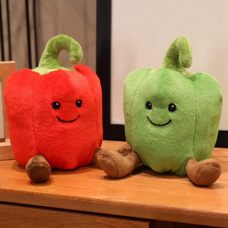 New Creative Cartoon Colored Pepper Plush Toys Stuffed Cozy Smile Vegetables Doll Cute Office Desktop Companion Delicate Gift