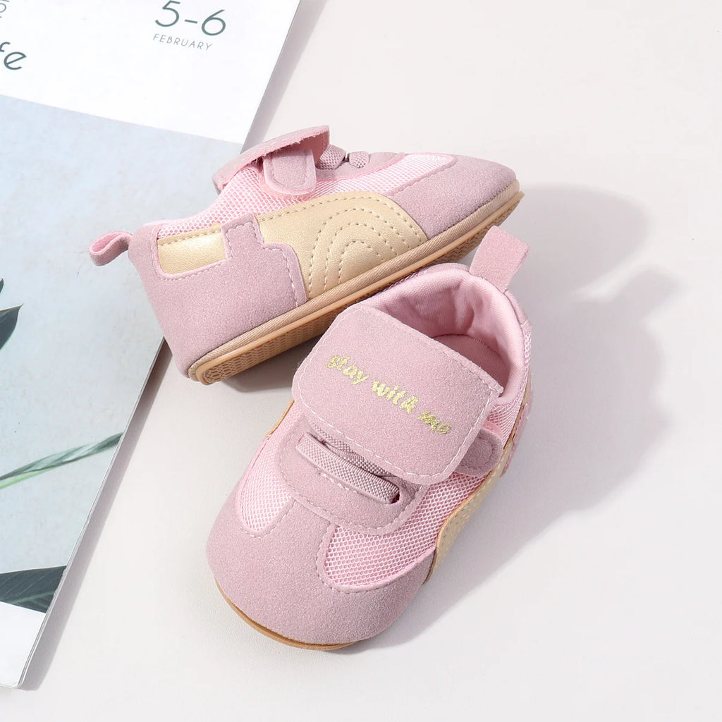 Newborn Baby Shoes Classic Leather Soft Soles Non Slip Toddler Walking Shoes for Boys and Girls 0-18M First Step Walking Shoes