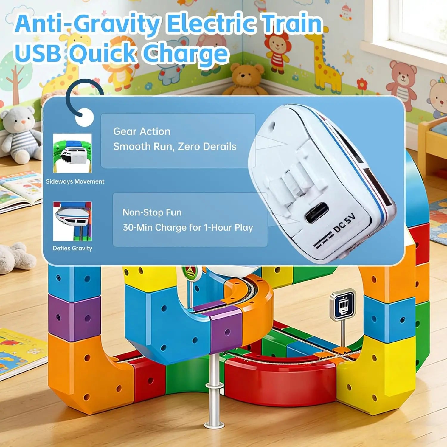 3D Electric Train Set Magic Flexible Race Track for Kid Track with Anti Gravity Car STEM Educational Building Toy Boys Girls Bir