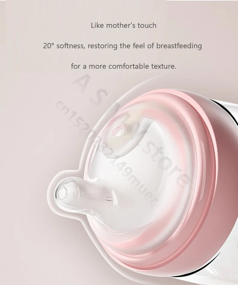 Anti-flatulence newborn glass bottle / wide mouth eccentric nipple anti-breastfeeding bottle / 150ML210ML glass bottle