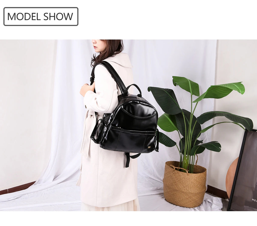 New Fashion PU Black Diaper Backpack for Baby Large Capacity Waterproof Pockets Diaper Bag for Mother Travel Stroller Bag